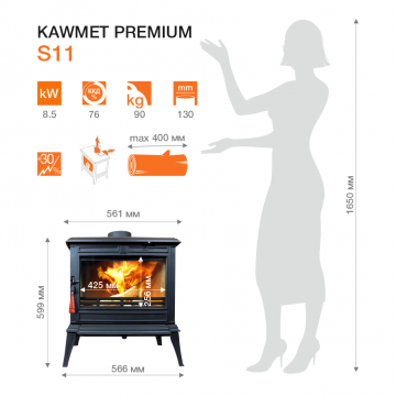 Фото12.Чавунна піч KAWMET Premium PROMETEUS (8,5 kW)